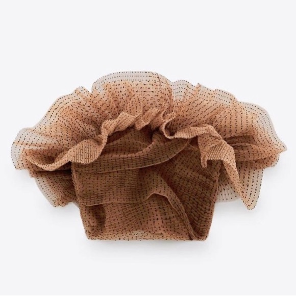 ZARA Tulle Polka Dot Corset Top - Picture 6 of 7